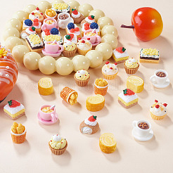 40個10スタイル不透明樹脂カボション  模造食品  混合図形  ミックスカラー  11.5~16.5x12.5~21x9~18mm  4個/スタイル&nbsp;RESI-TA0005-54