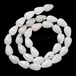天然石ホワイトジェイドビーズ連売り  ティアドロップ  12x8mm  穴：1.2mm  約33~34個/連  15.16~16.54''（38.5~42センチメートル）&nbsp;G-B106-A31-02