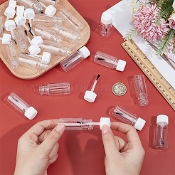 DIYのエッセンシャルオイルボトル  プラスチック製の空のボトル  キャップとソフトブラシ付き  ホワイト  5.9x2.2cm  容量：10ml（0.34fl.oz）&nbsp;AJEW-WH0699-667B