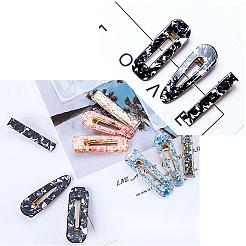 ヘアクリップシリコンモールド  レジン型  UVレジン用  エポキシ樹脂ジュエリー作り  ティアドロップ  ＆長方形＆バー  ホワイト  75x70.5x3.5mm&nbsp;DIY-I026-03