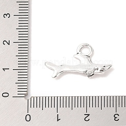 チベット風亜鉛合金チャーム  サメの形状  鉛フリー＆カドミウムフリー  アンティークシルバー  13x24.8x5mm  穴：2.5mm&nbsp;X-TIBEP-R334-365AS-RS
