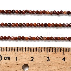 天然石レッドジャスパービーズ連売り  多面カットラウンド  2.5mm  穴：0.5mm  約177個/連  15.39''（39.1センチメートル）&nbsp;G-RM2025-19-2mm