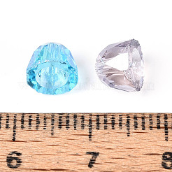 電気メッキ透明ガラスビーズ連売り  鐘  多面カット  ミックスカラー  5~5.5x6.5~7mm  穴：0.9~1mm  約56個/連  11.81インチ（30cm）&nbsp;EGLA-N025-05A-A01
