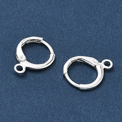真鍮製フレンチフックピアスパーツ  カン付き  ラックめっき  銀  15x11x2mm  穴：2mm&nbsp;KK-CBA50B0-26S