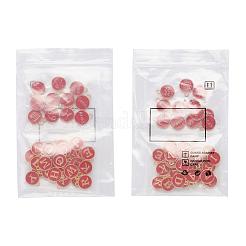 2セット2スタイル金メッキ合金エナメルチャーム  エポチャーム  フラットラウンド  レッド  1セット/スタイル&nbsp;ENAM-YW0001-28F