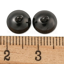 304ステンレススチールビーズキャップペンダントベイル  グローブガラスバブルカバーペンダント用  ブラック  8mm  穴：1.8mm&nbsp;STAS-G224-24B-10
