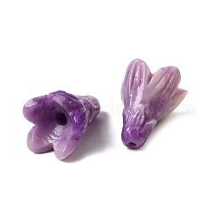合成サンゴビーズ  染め  花  紫色のメディア  12.5x10~10.5x10.5mm  穴：1.2mm&nbsp;CORA-K010-03C