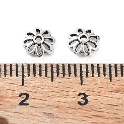 925スターリングシルバービーズキャップ  花  アンティークシルバー  5.5x2mm  穴：0.8mm&nbsp;LS-STER-A041-06AS