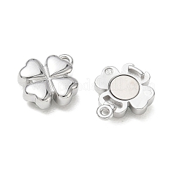 304ステンレススチール製マグネット留め具  4葉のクローバー  ステンレス鋼色  クローバー  15x10x5mm  穴：1.1mm&nbsp;SA-CBAA284-03D-P