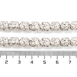 菩提樹を模した釉薬磁器ビーズの連  光沢のあるセラミックビーズ  六角  雪  8x6.5mm  穴：1mm  約48個/連  15.16''（38.5センチメートル）&nbsp;PORC-H011-03