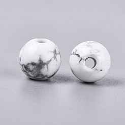 天然石ハウライトビーズ  スムーズなラウンド  12x11~11.5mm  穴：3mm&nbsp;G-Q602-08C-07
