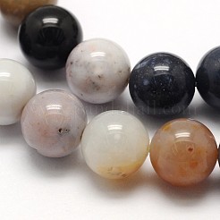 天然の碧玉アゲート瑪瑙ラウンドビーズ連売り  8mm  穴：1mm  約49個/連  15.3インチ&nbsp;G-N0166-01-8mm