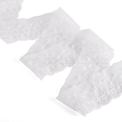 15ヤードの花柄刺繍ポリエステルリボン  レースのトリム  洋服アクセサリー  ホワイト  2-1/2インチ（65mm）&nbsp;OCOR-TA0003-46