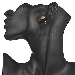 天然ミックスジェムストーンのスタッドピアス  304ステンレススチールイヤリング金具付き  フラットラウンド  9~10mm&nbsp;EJEW-JE06696
