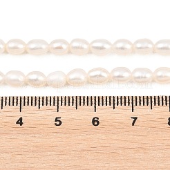 天然養殖淡水パールビーズ連売り  ライス  グレード5 A  ベージュ  4.3~4.6mm  穴：0.5mm  約69個/連  15.43''（39.2cm）〜15.51''（39.4cm）&nbsp;PEAR-D003-01D-05