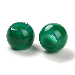 天然マレーシアジェイド染めヨーロッパビーズ  大穴ビーズ  ラウンド  12x9.5~11mm  穴：5~6mm&nbsp;G-R488-01A
