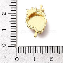 真鍮製エナメルビーズ  ハート  18KGP本金メッキ  レッド  19.5x12.5x7mm  穴：12.5x2.5mm＆2.5x1.5mm&nbsp;KK-Z125-18G-02
