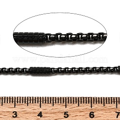 304ステンレススチールリンクチェーン  溶接されていない  スプールで  PVD真空メッキ  長持ちメッキ  ブラック  2x2.5x1.5mm&nbsp;CHS-A012-03A-B