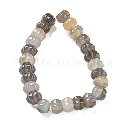 天然石グレーアゲートビーズ連売り  カボチャ  12x7.5~8mm  穴：1.4mm  約25個/連  7.48~7.87''（19~20センチメートル）&nbsp;G-G142-A16-01