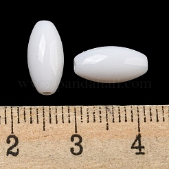 不透明なアクリルビーズ  ライス  ホワイト  12x6mm  穴：1.6mm  約2080個/500g&nbsp;SACR-L007-007A