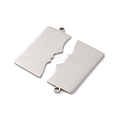 変色防止201ステンレススチールペンダント  長方形のチャーム  ステンレス鋼色  32.5x16.5x1.5mm  穴：2mm&nbsp;STAS-R002-18P