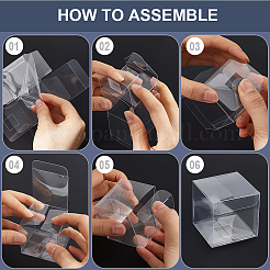 プラスチック包装箱  透明なギフトケース  正方形  透明  完成品: 5.05x5.05x5.05cm&nbsp;CON-WH0001-21A