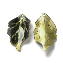 アクリルパーツ  葉  濃い緑  26~27x15x3~4mm  穴：1~1.4mm&nbsp;SACR-C002-14