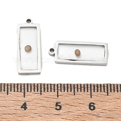 304ステンレスペンダント  ステンレス鋼色  長方形チャーム  18x7x2mm  穴：1.3mm&nbsp;SA-CBA5608-07B-P