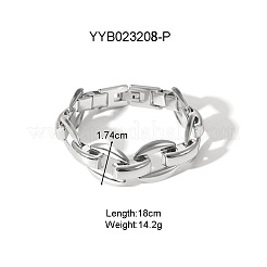 304ステンレススチール製オーバルリンクチェーンブレスレット＆ネックレスセット（ユニセックス）  ステンレス鋼色&nbsp;XX1878-1