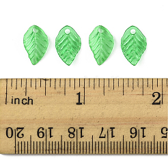 透明アクリルチャーム600個。  葉  ライム  13.5x8.5x2mm  穴：1.6mm&nbsp;TACR-FS0001-62