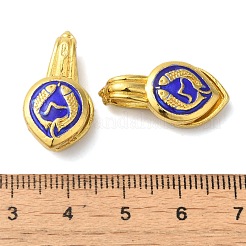 ラックメッキ真鍮エナメル仏教ペンダント  仏ジュエリーパーツカウンタ  18KGP本金メッキ  モーブ  23.5x12x7mm  穴：3mm&nbsp;KK-P276-25G-01
