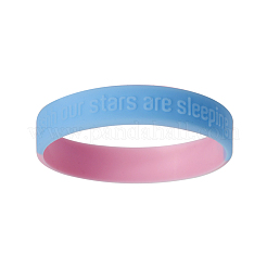 シリコンリストバンドブレスレット  コードブレスレット  カラフル  7-1/8インチ（18cm）  12mm&nbsp;BJEW-TW0001-02
