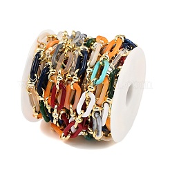 ラックメッキアクリル＆ccbプラスチックチェーン  長持ちメッキ  ミックスカラー  20x10.6x3mm  5 m /ロール&nbsp;CHAC-H001-01M