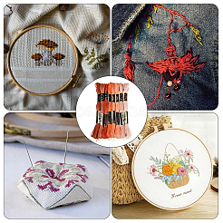 ポリエステル刺繍糸  クロスステッチの糸  セグメント染め  ミックスカラー  0.5~2mm  約8.75ヤード（8m）/かせ  8色  1 かせ/色  8 かせ/セット&nbsp;OCOR-WH20074-13B-02A