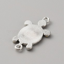 合金エナメルコネクタチャーム  タートルリンク  プラチナ  カラフル  27.5x15.5x2mm  穴：1.4mmと1.6mm&nbsp;ENAM-WH0061-47G