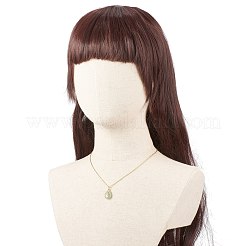 ナチュラル グリーン アベンチュリン ティアドロップ ペンダント ネックレス  女性用金メッキ 304 ステンレススチール ワイヤーラップ ジュエリー  17.72インチ（45cm）&nbsp;NJEW-JN03900-02
