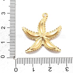 304ステンレススチールポリマークレイラインストーンペンダント  真空めっき  ヒトデ  26.5x24.5x2.5mm  穴：1.7mm&nbsp;RESI-R155-012G-02