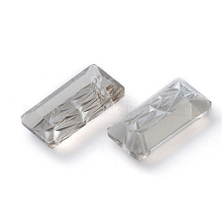 エンボスガラスラインストーンペンダント  長方形  多面カット  サテン  14x7x4.2mm  穴：1.5mm&nbsp;GLAA-J101-07A-001SA