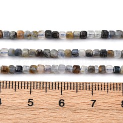 天然石カヤナイトビーズ連売り  多面カット  キューブ  2x2x2mm  穴：0.6mm  約178個/連  14.96''（38センチメートル）&nbsp;LS-G-RM2025-C02-A