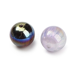 UVメッキ不透明樹脂とグリッターパウダービーズ  虹色の  ラウンド  ミックスカラー  16mm  穴：2mm&nbsp;RE-CBA3404-01E