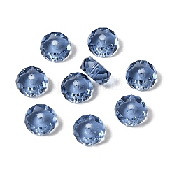K9ガラス  模造オーストリアクリスタルビーズ  グレードAAA  多面カット  フラットラウンド  プルシアンブルー  8x3.5mm  穴：0.9~1mm&nbsp;SWAR-F078-4x8mm-20