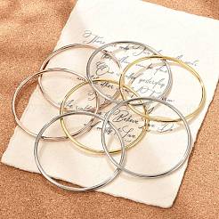 女性用201ステンレススチールプレーンバングルセット7個  ミックスカラー  2-5/8インチ（6.8cm）&nbsp;BJEW-L664-022C-M02