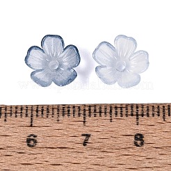 透明プラスチックビーズキャップ  5  - 花びらの花  ツートン  スチールブルー  10.5x10.5x4mm  穴：1.6mm  約3846個/500g&nbsp;KY-Q005-02A-01