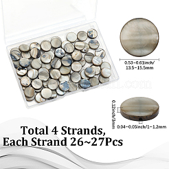 4連売りシェルビーズ連売り  染め  フラットラウンド  士官候補生ブルー  13.5~15.5x3mm  穴：1~1.2mm  26~27個/連  14.1~14.3インチ&nbsp;SHEL-SC0001-66