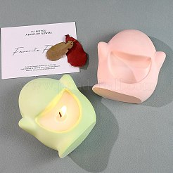 大きな口を持つハロウィーンのゴーストシリコン型  エポキシ樹脂工芸品作り  キャンドルホルダー  ホワイト  110x95x42mm&nbsp;SIMO-M001-07