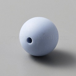 シリコンビーズ  ラウンド  コーンフラワーブルー  15mm  穴：2mm&nbsp;SIL-TAC0003-04B-21