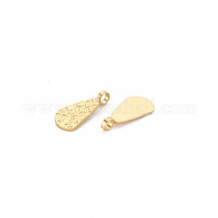 イオンプレーティング（IP）304ステンレススチールチャーム  ティアドロップ  14KGP本金メッキ  12x5x0.5mm  穴：1.8mm&nbsp;STAS-N097-175LG