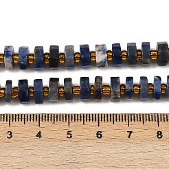 天然石ソーダライトビーズ連売り  多面カット  フラットラウンド/ディスク  8x2.5~4.5mm  穴：1mm  約74~75個/連  15.47~15.55''（39.3~39.5センチメートル）&nbsp;G-F796-A10-01