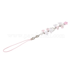 ガラス＆アクリル携帯ストラップ4個  花と星  ミックスカラー  17.5cm&nbsp;HJEW-HS00013