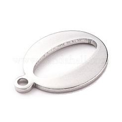 変色しない304ステンレススチールチャーム  レーザー切断  アルファベット  ステンレス鋼色  文字.o  12.5x9.5x1mm  穴：1mm&nbsp;X-STAS-H112-O-P